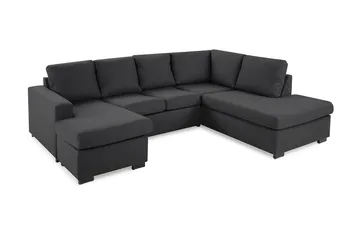 Crazy 4-sits Högervänd U-formad Small Soffa med Divan och Schäslong i Tyg - Mörkgrå - Möbler - Soffa - Divansoffa & schäslongsoffa - 3 sits soffa med divan