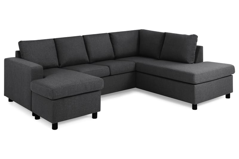 Crazy 4-sits Högervänd U-formad Small Soffa med Divan och Schäslong i Tyg - Mörkgrå - Möbler - Soffa - Divansoffa & schäslongsoffa - 3 sits soffa med divan