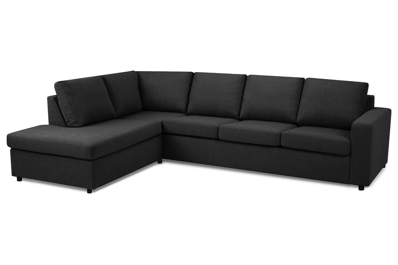 Crazy 4-sits Vänstervänd L-formad Schäslongsoffa i Tyg - Antracit - Möbler - Soffa - Divansoffa & schäslongsoffa - 3 sits soffa med divan