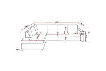 Crazy 4-sits Vänstervänd L-formad Schäslongsoffa i Tyg - Antracit - Möbler - Soffa - Divansoffa & schäslongsoffa - 3 sits soffa med divan