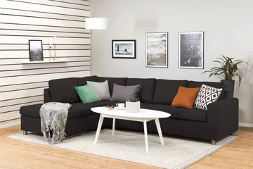 Crazy 4-sits Vänstervänd L-formad Schäslongsoffa i Tyg - Antracit - Möbler - Soffa - Divansoffa & schäslongsoffa - 3 sits soffa med divan