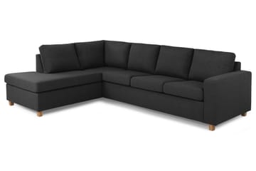 Crazy 4-sits Vänstervänd L-formad Schäslongsoffa i Tyg - Antracit - Möbler - Soffa - Divansoffa & schäslongsoffa - 3 sits soffa med divan