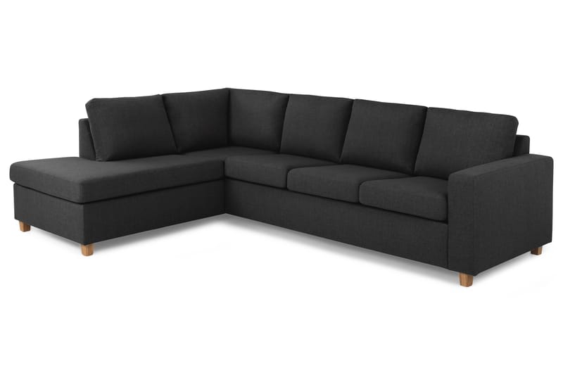 Crazy 4-sits Vänstervänd L-formad Schäslongsoffa i Tyg - Antracit - Möbler - Soffa - Divansoffa & schäslongsoffa - 3 sits soffa med divan
