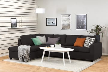Crazy 4-sits Vänstervänd L-formad Schäslongsoffa i Tyg - Antracit - Möbler - Soffa - Divansoffa & schäslongsoffa - 3 sits soffa med divan