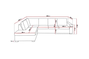 Crazy 4-sits Vänstervänd L-formad Schäslongsoffa i Tyg - Grå - Möbler - Soffa - Divansoffa & schäslongsoffa - 3 sits soffa med divan