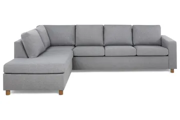 Crazy 4-sits Vänstervänd L-formad Schäslongsoffa i Tyg - Grå - Möbler - Soffa - Divansoffa & schäslongsoffa - 3 sits soffa med divan