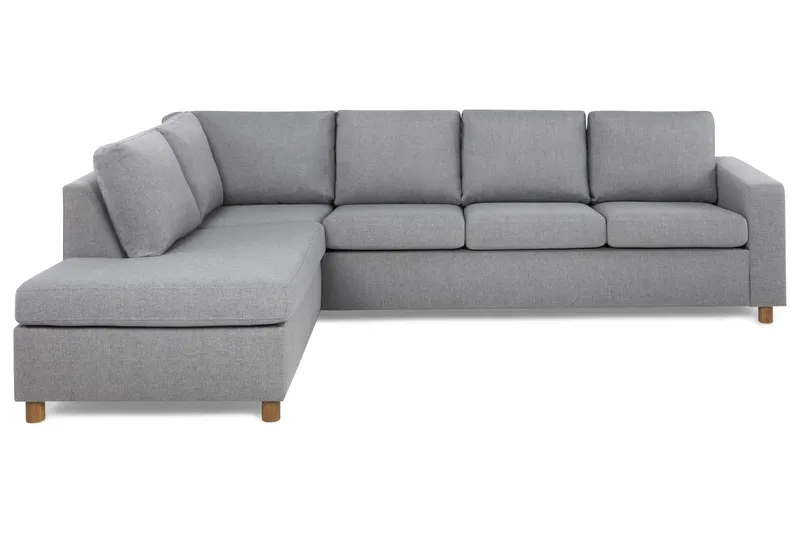 Crazy 4-sits Vänstervänd L-formad Schäslongsoffa i Tyg - Grå - Möbler - Soffa - Divansoffa & schäslongsoffa - 3 sits soffa med divan