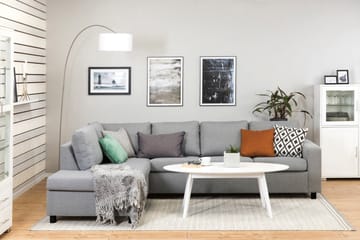 Crazy 4-sits Vänstervänd L-formad Schäslongsoffa i Tyg - Grå - Möbler - Soffa - Divansoffa & schäslongsoffa - 3 sits soffa med divan