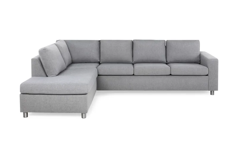 Crazy 4-sits Vänstervänd L-formad Schäslongsoffa i Tyg - Grå - Möbler - Soffa - Divansoffa & schäslongsoffa - 3 sits soffa med divan