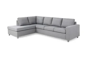 Crazy 4-sits Vänstervänd L-formad Schäslongsoffa i Tyg - Grå - Möbler - Soffa - Divansoffa & schäslongsoffa - 3 sits soffa med divan
