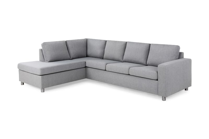 Crazy 4-sits Vänstervänd L-formad Schäslongsoffa i Tyg - Grå - Möbler - Soffa - Divansoffa & schäslongsoffa - 3 sits soffa med divan