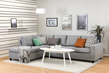 Crazy 4-sits Vänstervänd L-formad Schäslongsoffa i Tyg - Grå - Möbler - Soffa - Divansoffa & schäslongsoffa - 3 sits soffa med divan