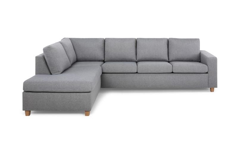 Crazy 4-sits Vänstervänd L-formad Schäslongsoffa i Tyg - Grå - Möbler - Soffa - Divansoffa & schäslongsoffa - 3 sits soffa med divan