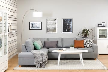 Crazy 4-sits Vänstervänd L-formad Schäslongsoffa i Tyg - Grå - Möbler - Soffa - Divansoffa & schäslongsoffa - 3 sits soffa med divan