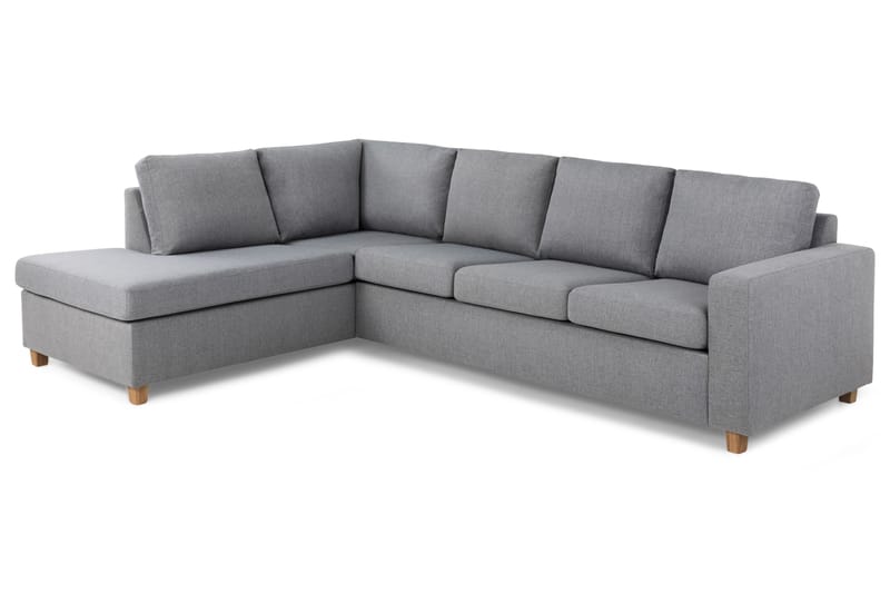 Crazy 4-sits Vänstervänd L-formad Schäslongsoffa i Tyg - Grå - Möbler - Soffa - Divansoffa & schäslongsoffa - 3 sits soffa med divan