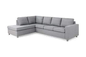Crazy 4-sits Vänstervänd L-formad Schäslongsoffa i Tyg - Grå - Möbler - Soffa - Divansoffa & schäslongsoffa - 3 sits soffa med divan