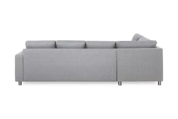 Crazy 4-sits Vänstervänd L-formad Schäslongsoffa i Tyg - Grå - Möbler - Soffa - Divansoffa & schäslongsoffa - 3 sits soffa med divan