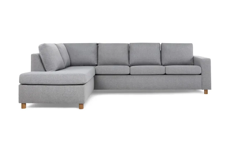 Crazy 4-sits Vänstervänd L-formad Schäslongsoffa i Tyg - Grå - Möbler - Soffa - Divansoffa & schäslongsoffa - 3 sits soffa med divan