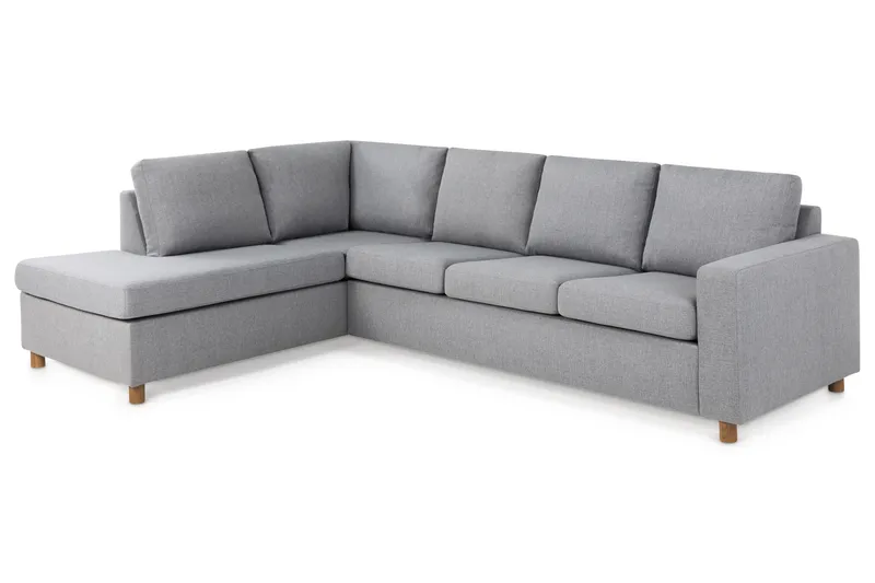 Crazy 4-sits Vänstervänd L-formad Schäslongsoffa i Tyg - Grå - Möbler - Soffa - Divansoffa & schäslongsoffa - 3 sits soffa med divan