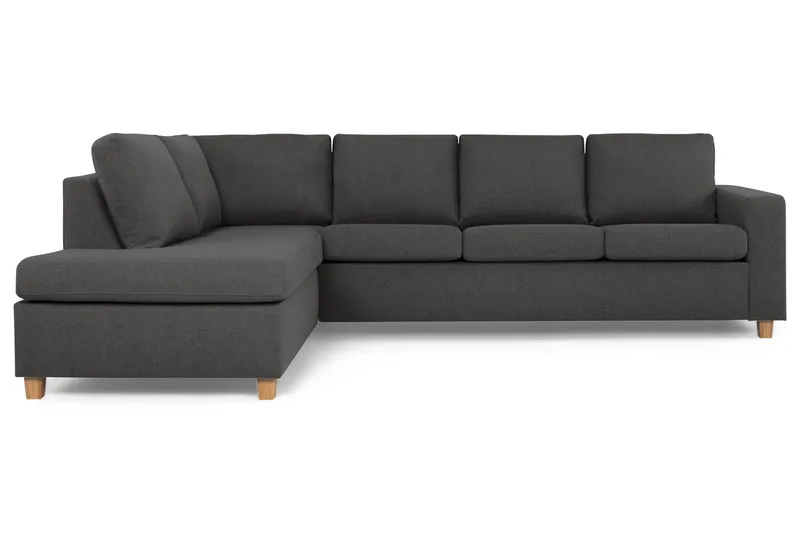 Crazy 4-sits Vänstervänd L-formad Schäslongsoffa i Tyg - Mörkgrå - Möbler - Soffa - Divansoffa & schäslongsoffa - 3 sits soffa med divan