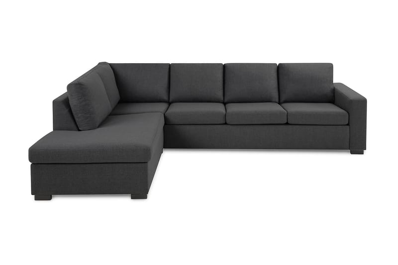 Crazy 4-sits Vänstervänd L-formad Schäslongsoffa i Tyg - Mörkgrå - Möbler - Soffa - Divansoffa & schäslongsoffa - 3 sits soffa med divan