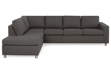 Crazy 4-sits Vänstervänd L-formad Schäslongsoffa i Tyg - Mörkgrå - Möbler - Soffa - Divansoffa & schäslongsoffa - 3 sits soffa med divan