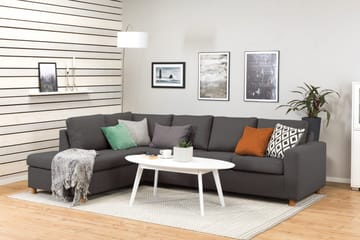 Crazy 4-sits Vänstervänd L-formad Schäslongsoffa i Tyg - Mörkgrå - Möbler - Soffa - Divansoffa & schäslongsoffa - 3 sits soffa med divan