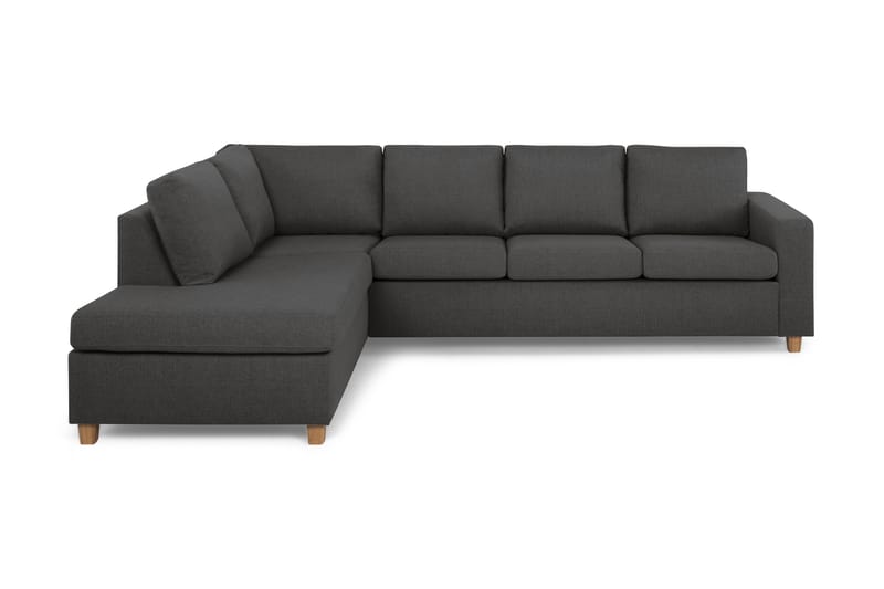 Crazy 4-sits Vänstervänd L-formad Schäslongsoffa i Tyg - Mörkgrå - Möbler - Soffa - Divansoffa & schäslongsoffa - 3 sits soffa med divan