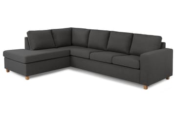 Crazy 4-sits Vänstervänd L-formad Schäslongsoffa i Tyg - Mörkgrå - Möbler - Soffa - Divansoffa & schäslongsoffa - 3 sits soffa med divan