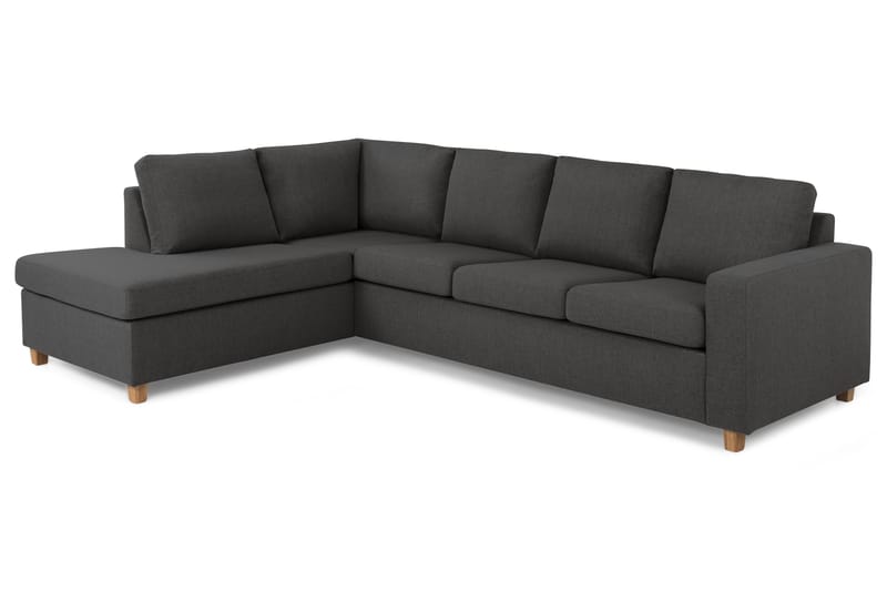 Crazy 4-sits Vänstervänd L-formad Schäslongsoffa i Tyg - Mörkgrå - Möbler - Soffa - Divansoffa & schäslongsoffa - 3 sits soffa med divan