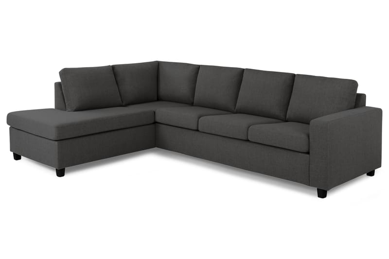Crazy 4-sits Vänstervänd L-formad Schäslongsoffa i Tyg - Mörkgrå - Möbler - Soffa - Divansoffa & schäslongsoffa - 3 sits soffa med divan