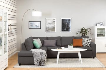 Crazy 4-sits Vänstervänd L-formad Schäslongsoffa i Tyg - Mörkgrå - Möbler - Soffa - Divansoffa & schäslongsoffa - 3 sits soffa med divan