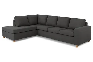 Crazy 4-sits Vänstervänd L-formad Schäslongsoffa i Tyg - Mörkgrå - Möbler - Soffa - Divansoffa & schäslongsoffa - 3 sits soffa med divan
