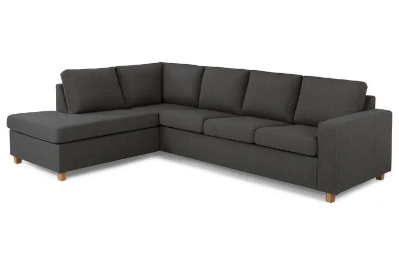 Crazy 4-sits Vänstervänd L-formad Schäslongsoffa i Tyg - Mörkgrå - Möbler - Soffa - Divansoffa & schäslongsoffa - 3 sits soffa med divan