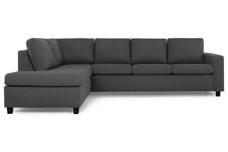 Crazy 4-sits Vänstervänd L-formad Schäslongsoffa i Tyg - Mörkgrå - Möbler - Soffa - Divansoffa & schäslongsoffa - 3 sits soffa med divan