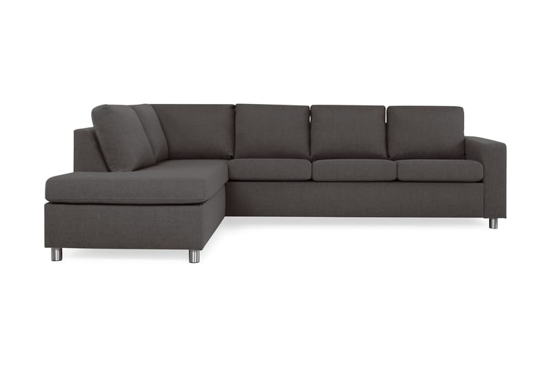Crazy 4-sits Vänstervänd L-formad Schäslongsoffa i Tyg - Mörkgrå - Möbler - Soffa - Divansoffa & schäslongsoffa - 3 sits soffa med divan