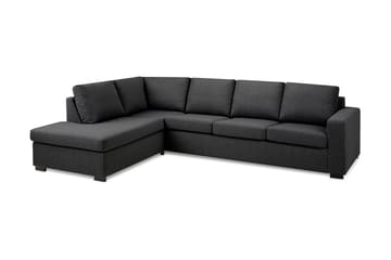 Crazy 4-sits Vänstervänd L-formad Schäslongsoffa i Tyg - Mörkgrå - Möbler - Soffa - Divansoffa & schäslongsoffa - 3 sits soffa med divan