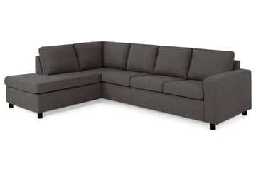 Crazy 4-sits Vänstervänd L-formad Schäslongsoffa i Tyg - Mörkgrå - Möbler - Soffa - Divansoffa & schäslongsoffa - 3 sits soffa med divan