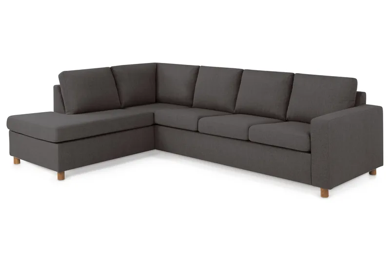 Crazy 4-sits Vänstervänd L-formad Schäslongsoffa i Tyg - Mörkgrå - Möbler - Soffa - Divansoffa & schäslongsoffa - 3 sits soffa med divan