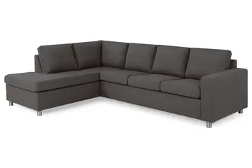 Crazy 4-sits Vänstervänd L-formad Schäslongsoffa i Tyg - Mörkgrå - Möbler - Soffa - Divansoffa & schäslongsoffa - 3 sits soffa med divan