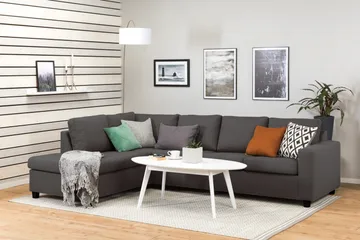 Crazy 4-sits Vänstervänd L-formad Schäslongsoffa i Tyg - Mörkgrå - Möbler - Soffa - Divansoffa & schäslongsoffa - 3 sits soffa med divan