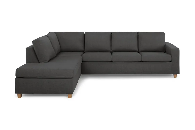 Crazy 4-sits Vänstervänd L-formad Schäslongsoffa i Tyg - Mörkgrå - Möbler - Soffa - Divansoffa & schäslongsoffa - 3 sits soffa med divan