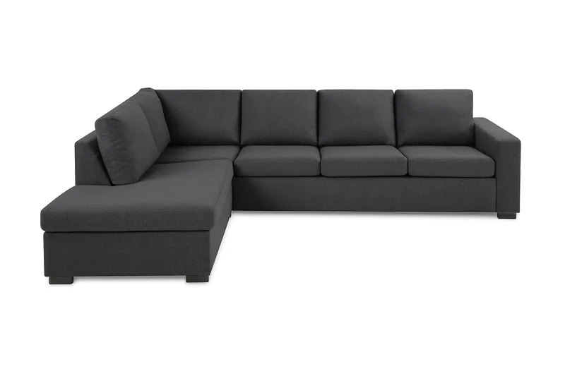 Crazy 4-sits Vänstervänd L-formad Schäslongsoffa i Tyg - Mörkgrå - Möbler - Soffa - Divansoffa & schäslongsoffa - 3 sits soffa med divan