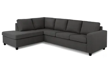 Crazy 4-sits Vänstervänd L-formad Schäslongsoffa i Tyg - Mörkgrå - Möbler - Soffa - Divansoffa & schäslongsoffa - 3 sits soffa med divan
