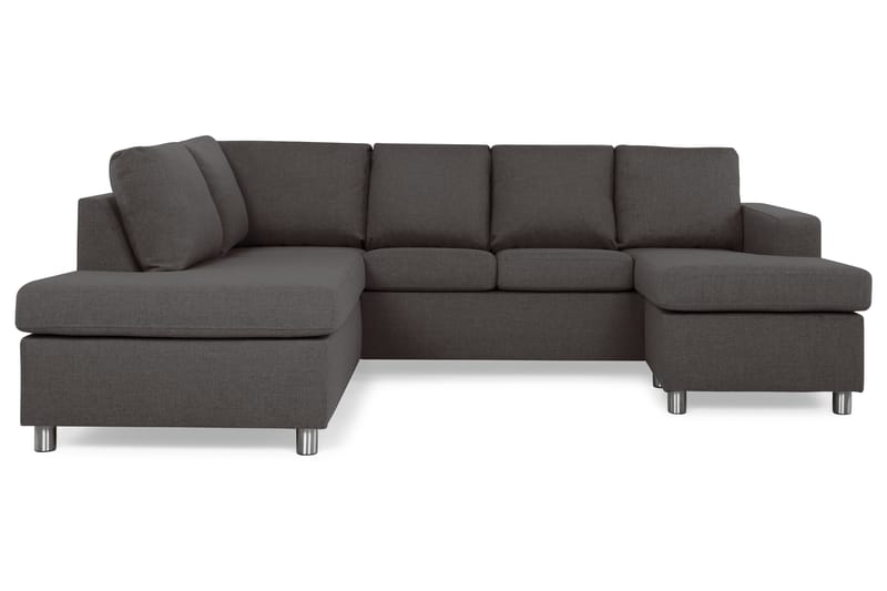 Crazy 4-sits Vänstervänd U-formad Small Soffa med Divan och Schäslong i Tyg - Mörkgrå - Möbler - Soffa - Divansoffa & schäslongsoffa - 3 sits soffa med divan