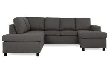 Crazy 4-sits Vänstervänd U-formad Small Soffa med Divan och Schäslong i Tyg - Mörkgrå - Möbler - Soffa - Divansoffa & schäslongsoffa - 3 sits soffa med divan