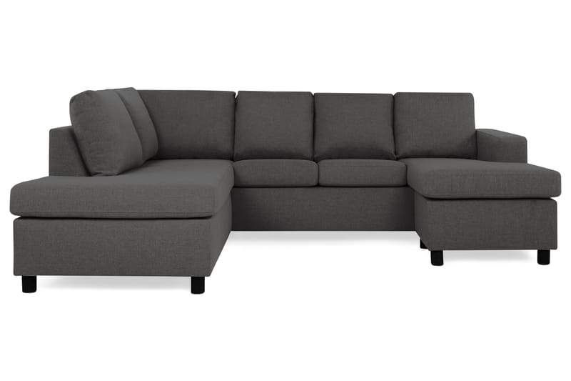 Crazy 4-sits Vänstervänd U-formad Small Soffa med Divan och Schäslong i Tyg - Mörkgrå - Möbler - Soffa - Divansoffa & schäslongsoffa - 3 sits soffa med divan