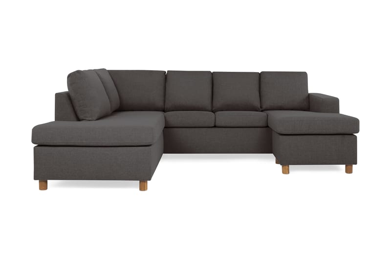 Crazy 4-sits Vänstervänd U-formad Small Soffa med Divan och Schäslong i Tyg - Mörkgrå - Möbler - Soffa - Divansoffa & schäslongsoffa - 3 sits soffa med divan