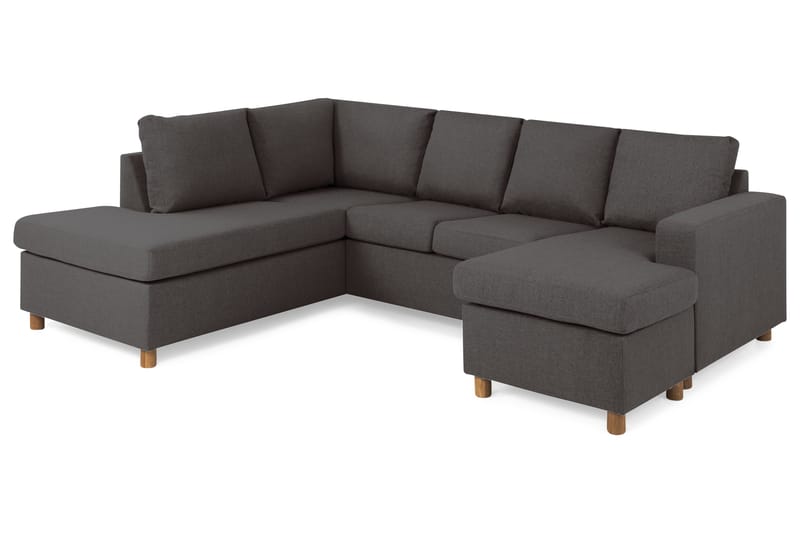 Crazy 4-sits Vänstervänd U-formad Small Soffa med Divan och Schäslong i Tyg - Mörkgrå - Möbler - Soffa - Divansoffa & schäslongsoffa - 3 sits soffa med divan