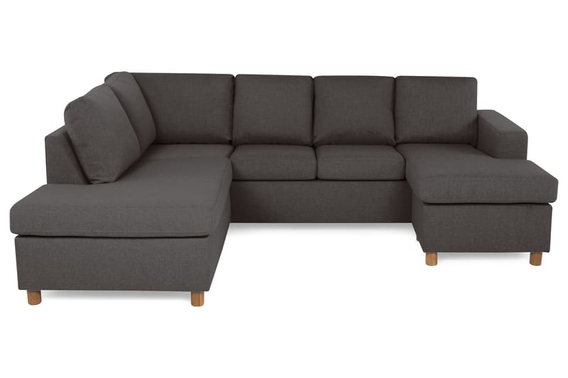 Crazy 4-sits Vänstervänd U-formad Small Soffa med Divan och Schäslong i Tyg - Mörkgrå - Möbler - Soffa - Divansoffa & schäslongsoffa - 3 sits soffa med divan